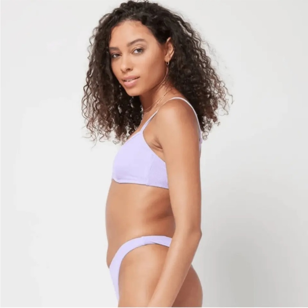 l*space Lilac Ribbed Ring-Detail Bikini Set - Picture 9 of 16